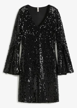 Robe à sequins et manches trompette