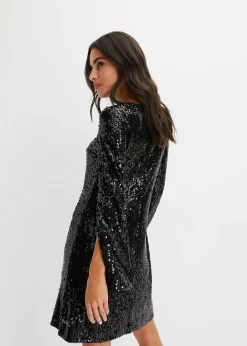 Robe à sequins et manches trompette