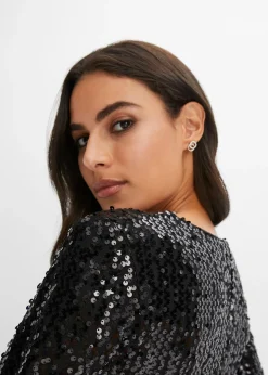 Robe à sequins et manches trompette