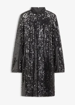 Robe à sequins et manches trompette