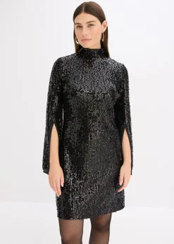 Robe à sequins et manches trompette