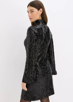 Robe à sequins et manches trompette