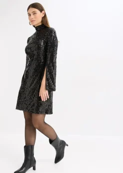 Robe à sequins et manches trompette