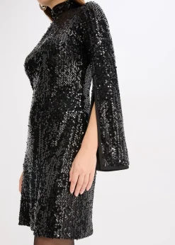 Robe à sequins et manches trompette