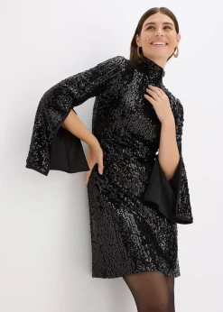 Robe à sequins et manches trompette