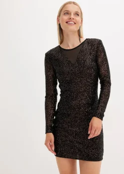 Robe à sequins et épaulettes