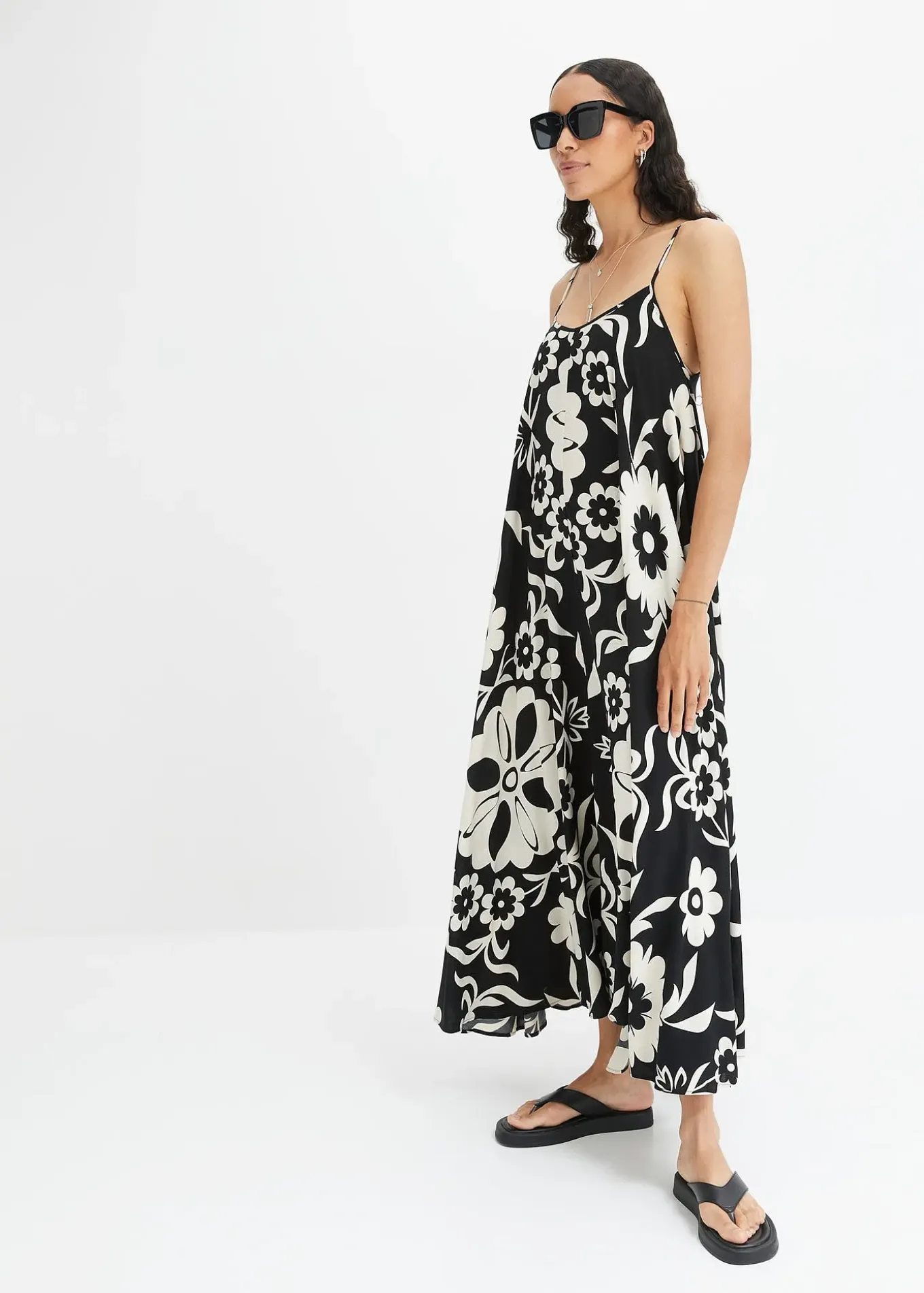 Robe ample à bretelles en viscose fluide