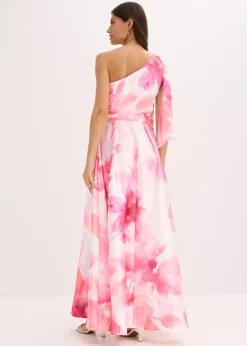 Robe asymétrique en satin brillant