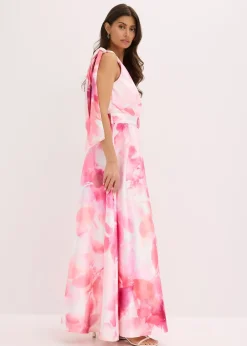 Robe asymétrique en satin brillant