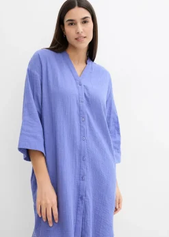 Robe blouse en gaze de coton