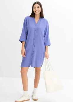 Robe blouse en gaze de coton