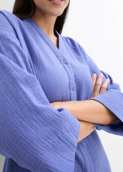 Robe blouse en gaze de coton