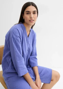Robe blouse en gaze de coton