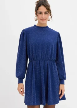 Robe brillante en jersey interlock épais