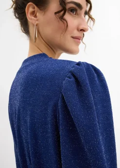 Robe brillante en jersey interlock épais