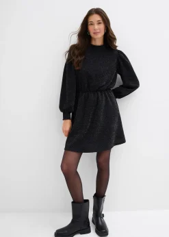 Robe brillante en jersey interlock épais