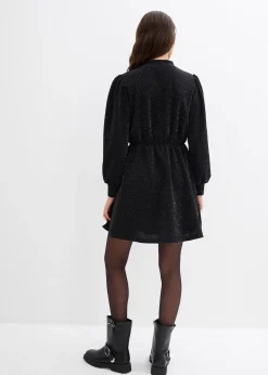 Robe brillante en jersey interlock épais