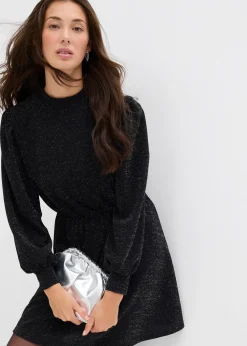 Robe brillante en jersey interlock épais