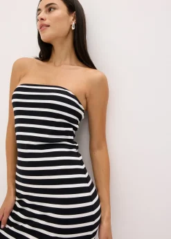 Robe bustier en matière côtelée