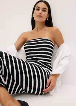 Robe bustier en matière côtelée