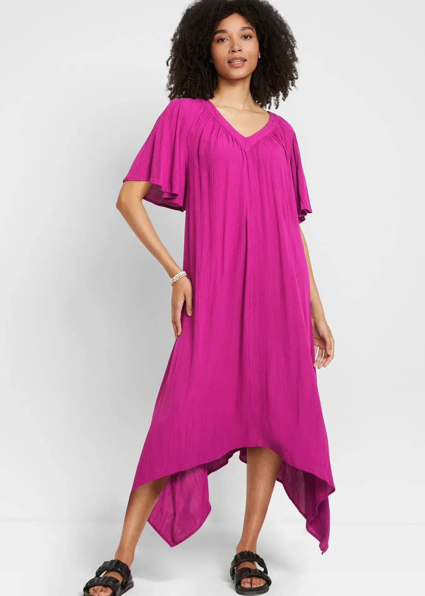 Robe caftan en crêpe
