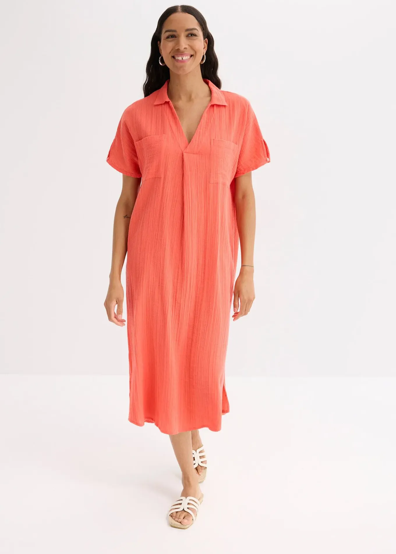 Robe caftan en gaze de coton douce