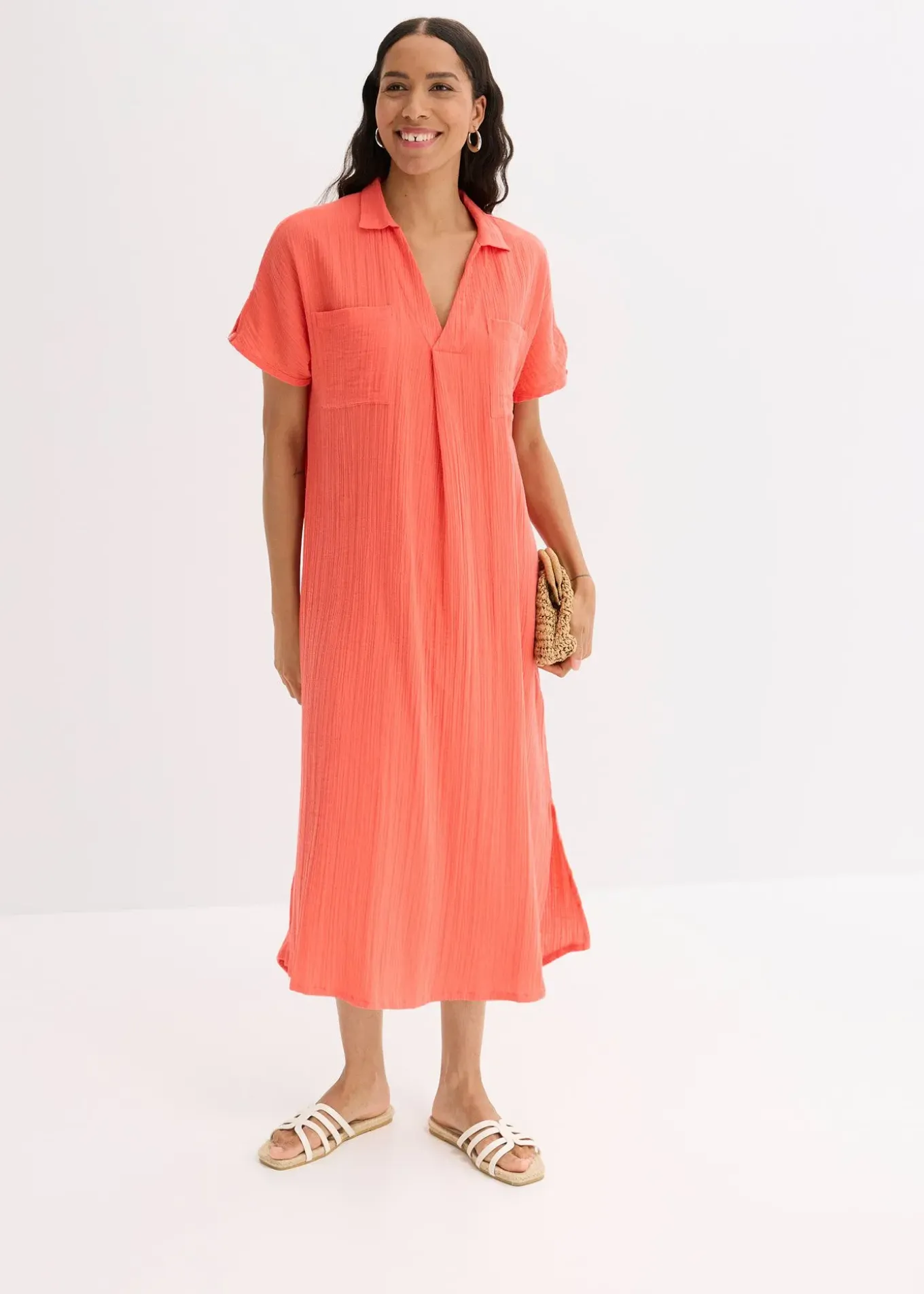 Robe caftan en gaze de coton douce