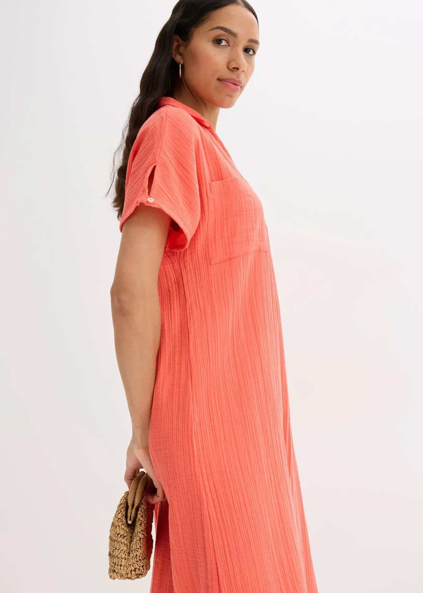 Robe caftan en gaze de coton douce