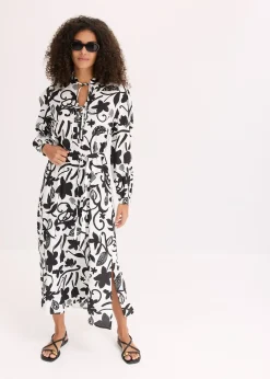 Robe caftan en viscose fluide