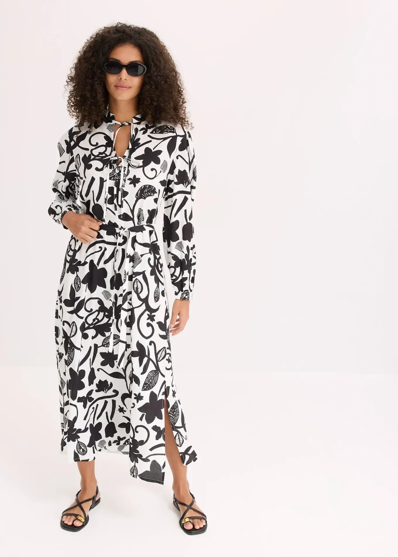 Robe caftan en viscose fluide