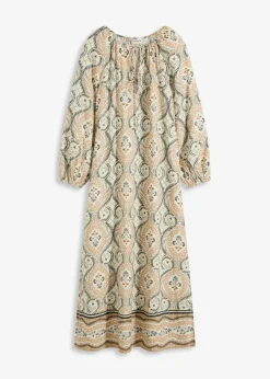 Robe caftan imprimée en viscose fluide