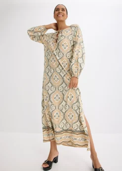 Robe caftan imprimée en viscose fluide