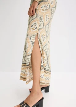 Robe caftan imprimée en viscose fluide