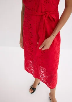 Robe chemise en broderie anglaise, 100% coton