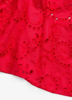 Robe chemise en broderie anglaise, 100% coton