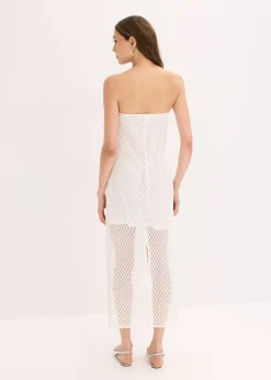 Robe col Bardot avec dentelle