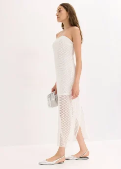 Robe col Bardot avec dentelle