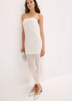 Robe col Bardot avec dentelle