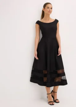 Robe col Bardot avec dentelle