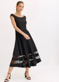 Robe col Bardot avec dentelle