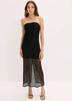 Robe col Bardot avec dentelle