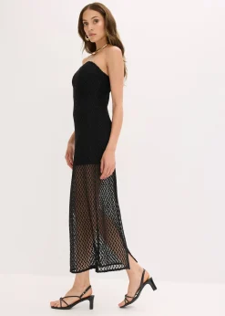 Robe col Bardot avec dentelle