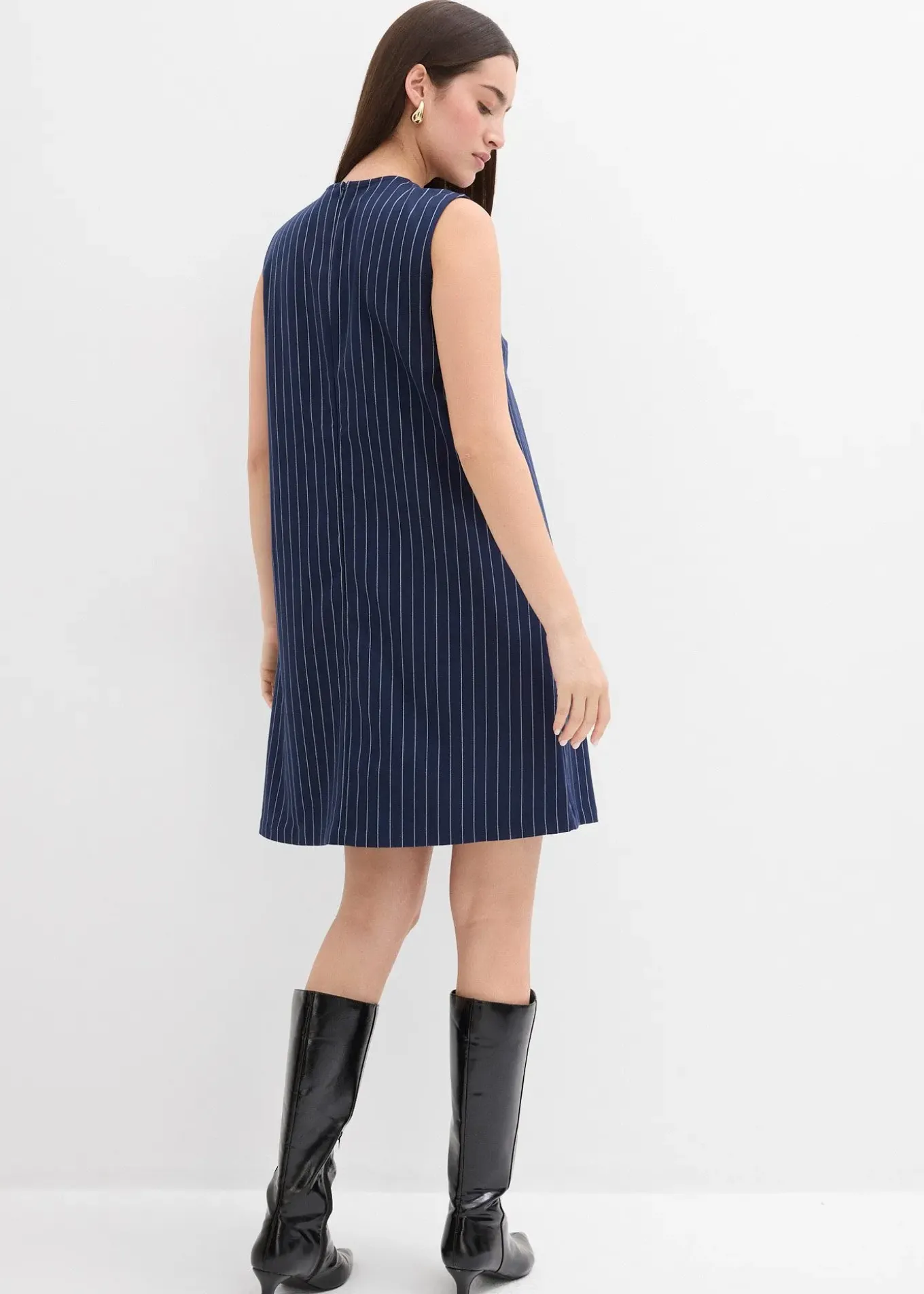 Robe courte à rayures tennis, viscose mélangée