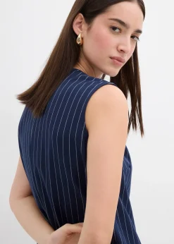 Robe courte à rayures tennis, viscose mélangée