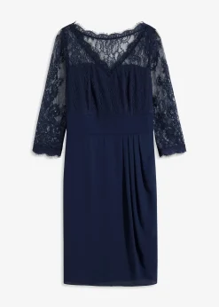 Robe courte avec empiècement dentelle