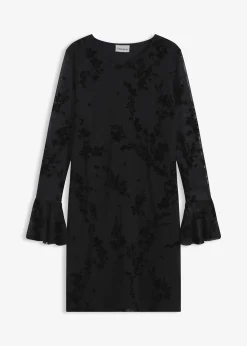 Robe courte avec manches en mesh