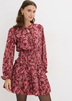 Robe courte en crêpe texturé