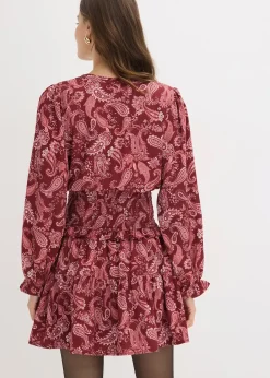 Robe courte en crêpe texturé