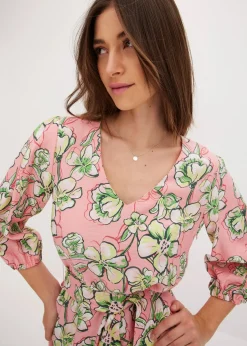 Robe courte en douce viscose mélangée