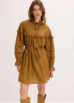 Robe courte en fine viscose mélangée